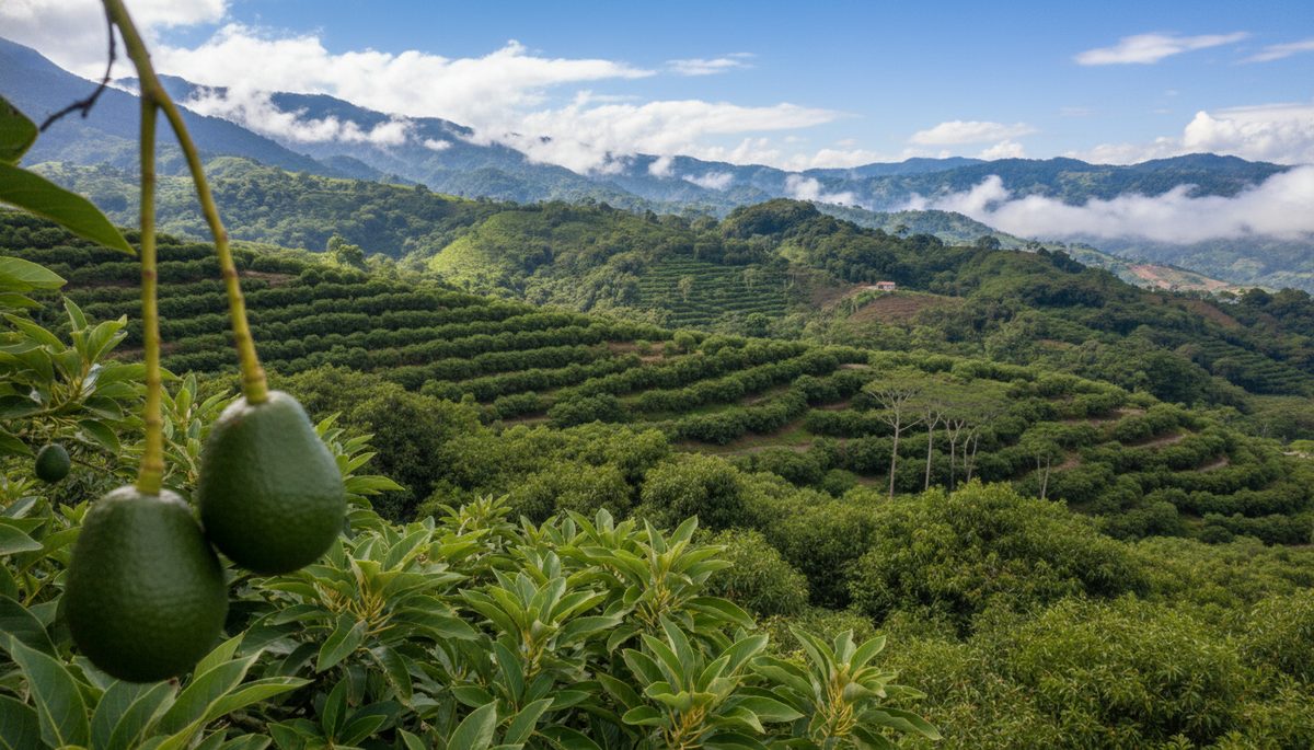 Cultivo de aguacate Hass en las montañas de Colombia