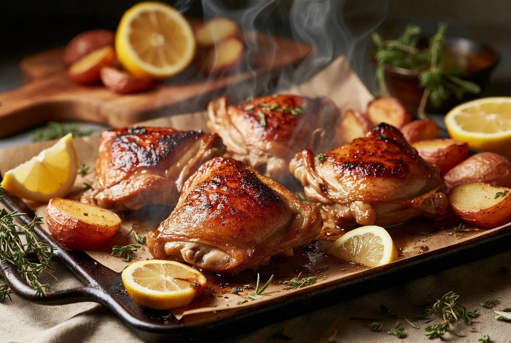 Pollo al horno con aceite de aguacate