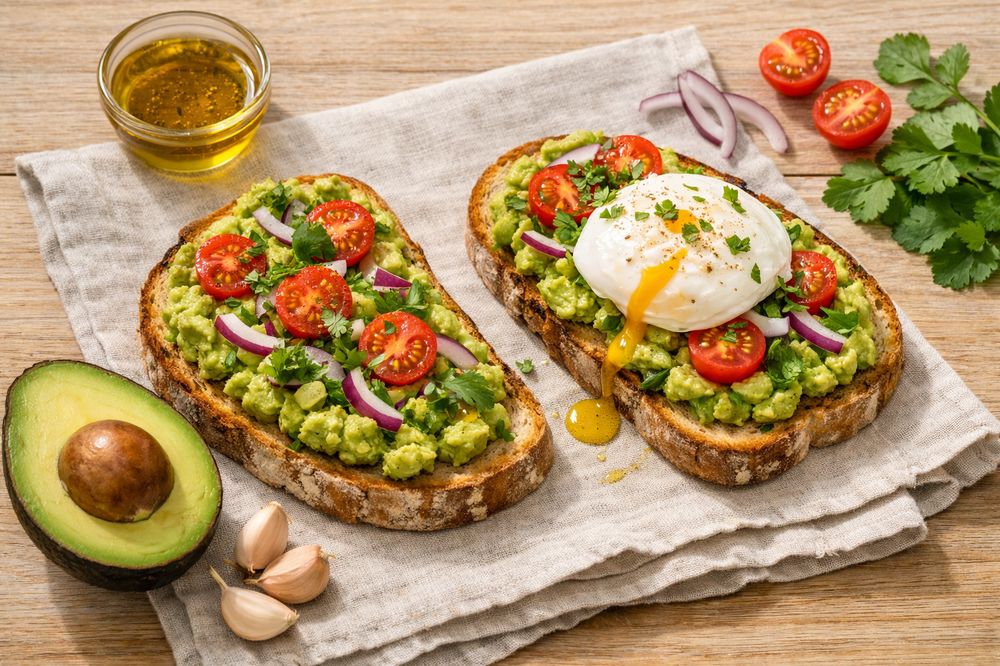 Tostadas con guacamole y aceite de aguacate
